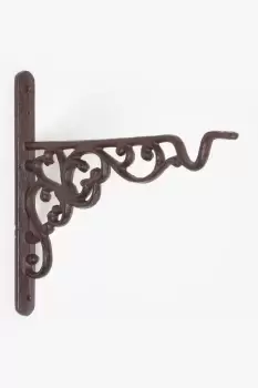 Brown Cast Iron Small Parisian Style Hanging Basket Hook