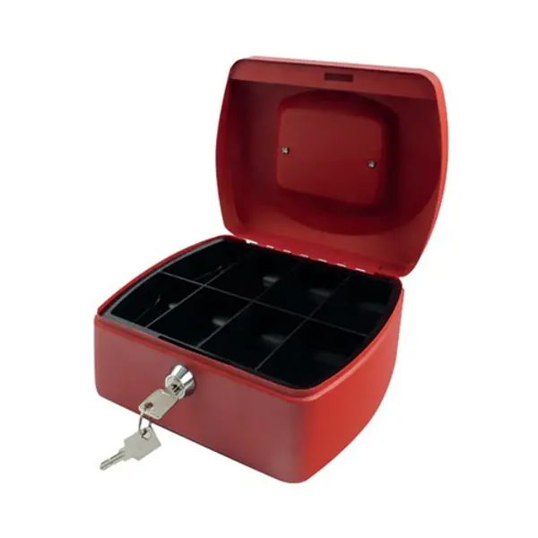 Q-Connect Q-Connect Cash Box 8" Red KF04249 KF04249