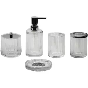 Regent Set of 5 Bathroom Accessories - Clear