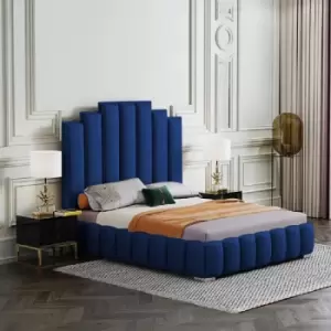 Leisa Bed King Plush Velvet Blue