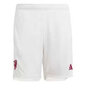 adidas Manchester United Third Shorts 2023 2024 Adults - White