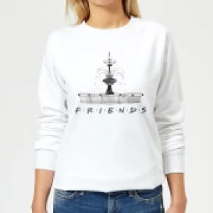 Friends Fountain Sketch Womens Sweatshirt - White - 3XL