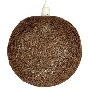 Abaca Chocolate Twine Ball Pendant Light Shade D280mm