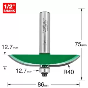 Trend CRAFTPRO Bearing Guided Large Radius Panel Raiser Router Cutter 86mm 12.7mm 1/2"