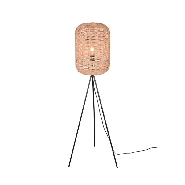 Runa Modern Tripod Floor Lamp Black Matt with Footswitch