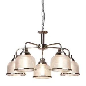 Bistro 5 Light Multi Arm Ceiling Pendant Silver, White, E27