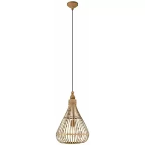 Hanging Ceiling Pendant Light Pear Wicker Shade 1 x 60W E27 Hallway Feature