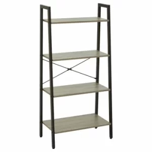 Interiors by PH 4 Tier Ladder Shelving Unit with Metal Frame, Brown