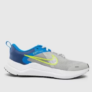 Nike Grey & Navy Downshifter 12 Boys Youth Trainers