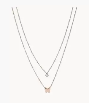 Fossil Women Rose Gold-Tone Stainless Steel Convertible Necklace