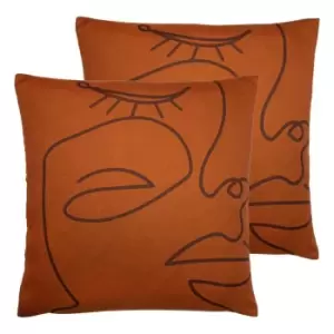 Furn. Karma Twin Pack Polyester Filled Cushions Multi