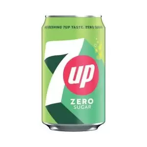 7 Up Zero Lemon and Lime Carbonated Soft Drink Canned 330ml Pack of 24