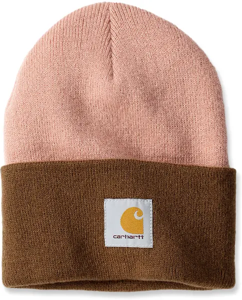 Carhartt Knit Cuffed Two-Tone Beanie, pink-brown