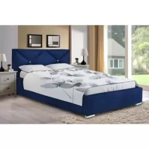 Envisage Trade - Mevena Upholstered Beds - Plush Velvet, Super King Size Frame, Blue - Blue