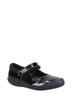 Hush Puppies Black Rosanna Junior Patent Leather School Shoe