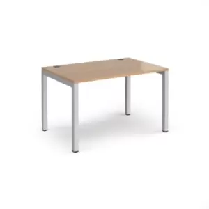 Bench Desk Single Person Starter Rectangular Desk 1200mm Beech Tops With Silver Frames 1600mm Depth Connex