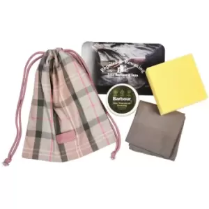 Barbour Mini Reproofing Kit Pink/Taupe Tartan