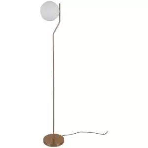 Italux Carimi - Modern Floor Lamp Honey Brass 1 Light with White Shade, E27