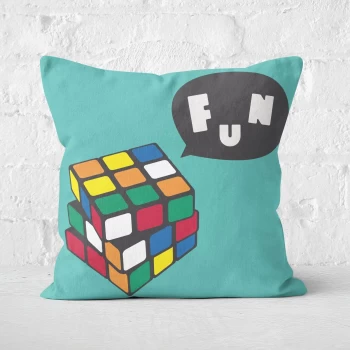 Solving Rubik's Cube Fun + Repeat Pattern Square Cushion - 50x50cm - Soft Touch