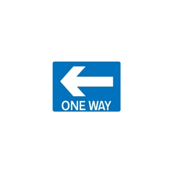 One Way Left Wall-fix Class 2 Reflective Aluminium Sign - 600 X 450MM