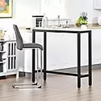 Homcom Bar Table with Adjustable Pads Black, White