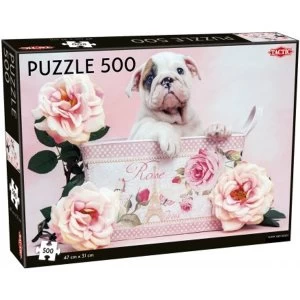 Puppy & Roses 500 Piece Jigsaw Puzzle