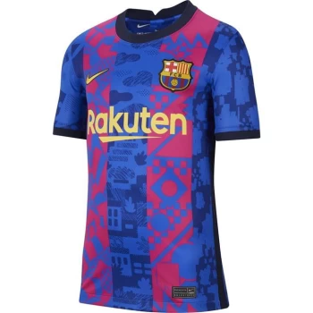 Nike Barcelona Third Shirt 2021 2022 Junior - Blue/Yellow