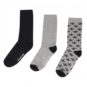 Firetrap 3 Pack Formal Socks Ladies - Black/Grey Marl