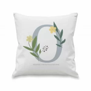 Personalised Floral Initial Cushion