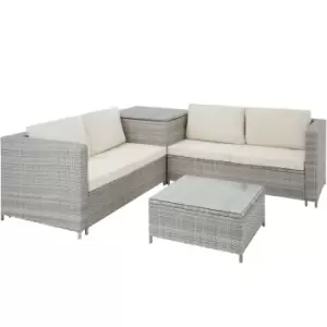 Tectake Rattan Garden Furniture Lounge Siena - Light Grey