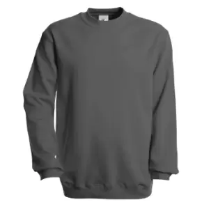 B&C Unisex Set In Modern Cut Crew Neck Sweatshirt (S) (Steel Grey)