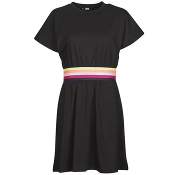 Karl Lagerfeld LOGO TAPE JERSEY DRESS womens Dress in Black - Sizes EU S,EU M,EU L,EU XL