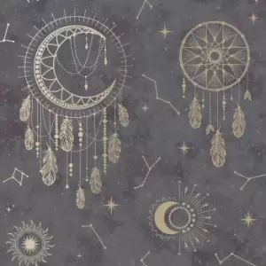 Holden Dreamcatcher Black and Gold Childrens Wallpaper