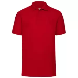 Fruit Of The Loom Mens 65/35 Pique Short Sleeve Polo Shirt (3XL) (Red)