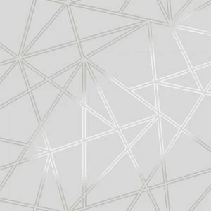 Holden Decor Palladium Geometric Apex Metallic Grey Wallpaper Paper