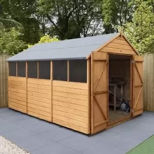 Forest Garden 12X8 Apex Dip Treated Shiplap Shed With Floor - Assembly Service Included Golden Brown