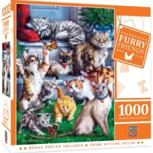 Masterpieces Puzzle Furry Friends Butterfly Chasers Puzzle 1000 piece jigsaw puzzle