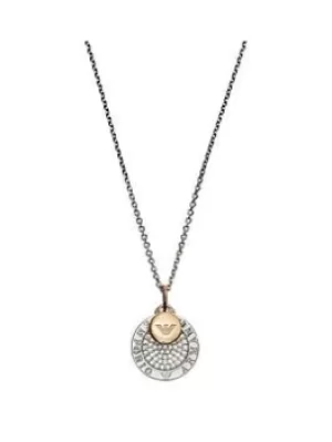 Emporio Armani Sterling Silver EA Ladies Necklace, Multi, Women