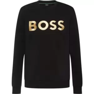 Boss Salbo 1 Crew Sweater Mens Golden Logo Black