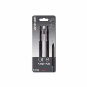 uni-ball ONE Ambition Rollerball Pen Pack of 3 Black, black