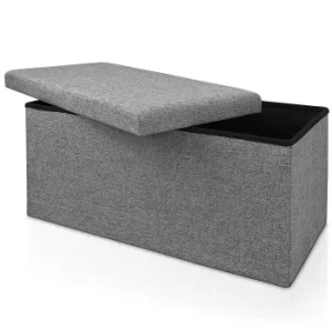 Storage Bench Grey 80x40x40cm Foldable