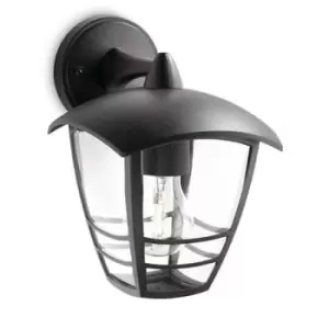 Philips myGarden 1x 60W Creek Wall Lantern Black - 153813016