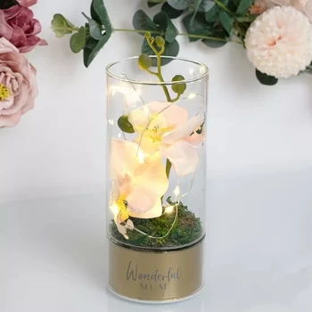 Peaches & Cream Tube Orchid Flowers LED Light - Mum