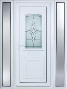 Wickes Medway 2 Sidelight Pre-hung Upvc Door 2085 x 1520mm Left Hand Hung