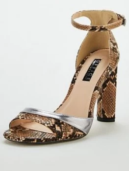 OFFICE Hila Wide Fit Heeled Sandals - Snake, Snake, Size 3, Women