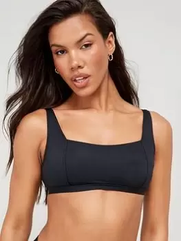 Accessorize Square Neck Bikini Top - Black, Size 8, Women