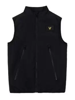 Lyle & Scott Boys Double Zip Gilet - Black, Size Age: 10-11 Years