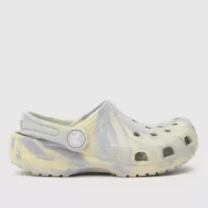 Crocs white & purple classic clog marble Girls Junior Sandals