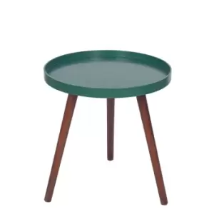 Forest Green MDF and Brown Pine Wood Round Table K/D