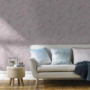 Superfresco Easy Pink Spring Blossom Branch Floral Wallpaper - One size